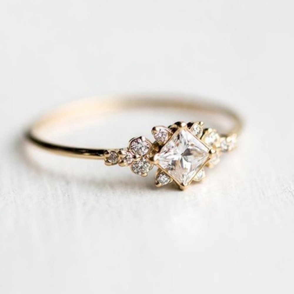 💍NEW 18K YELLOW GOLD DIAMOND PRINCESS RING💍 - Picture 2 of 6